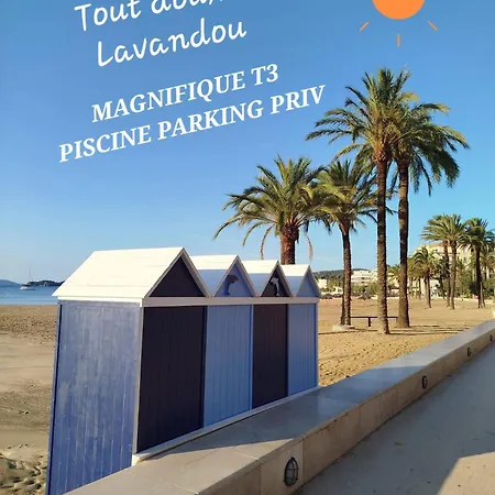 A Pied !! T3 6 P 150 M Lavandou Pisc Pkg Priv Apartament Le Lavandou